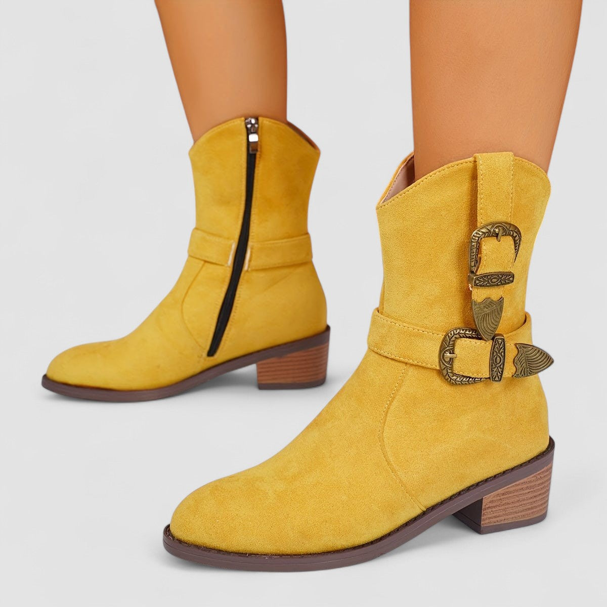 Rosa | Botas western ortopédicas de ante