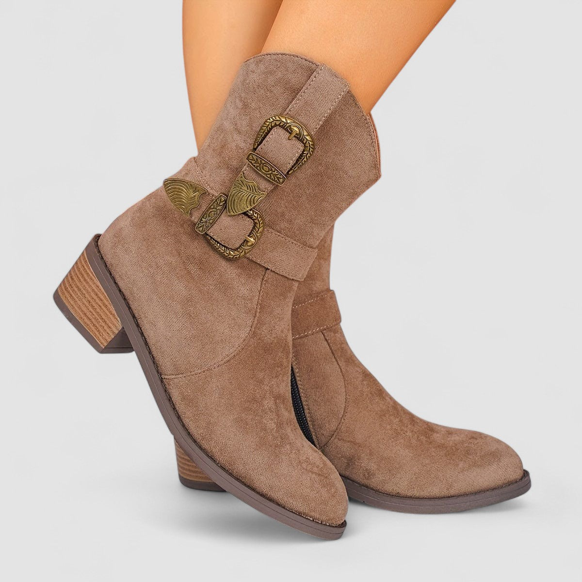 Rosa | Botas western ortopédicas de ante