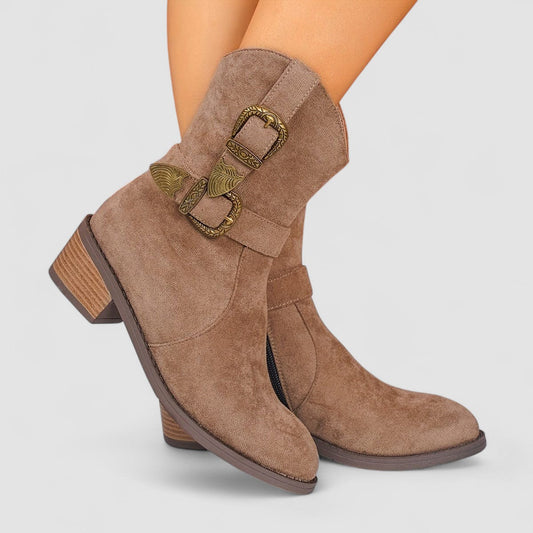 Rosa | Botas western ortopédicas de ante