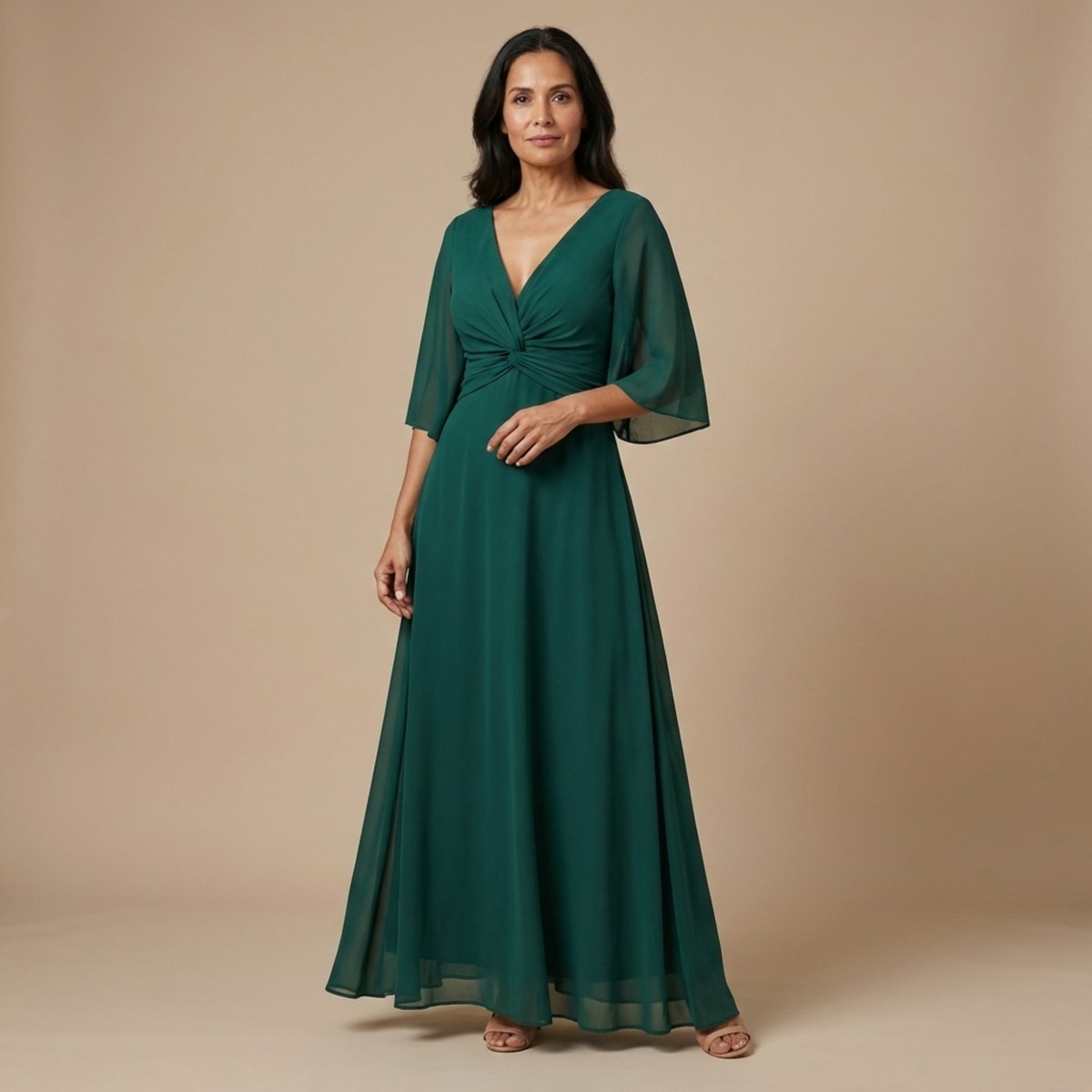Vestido Tarsila · De chiffon con escote en V