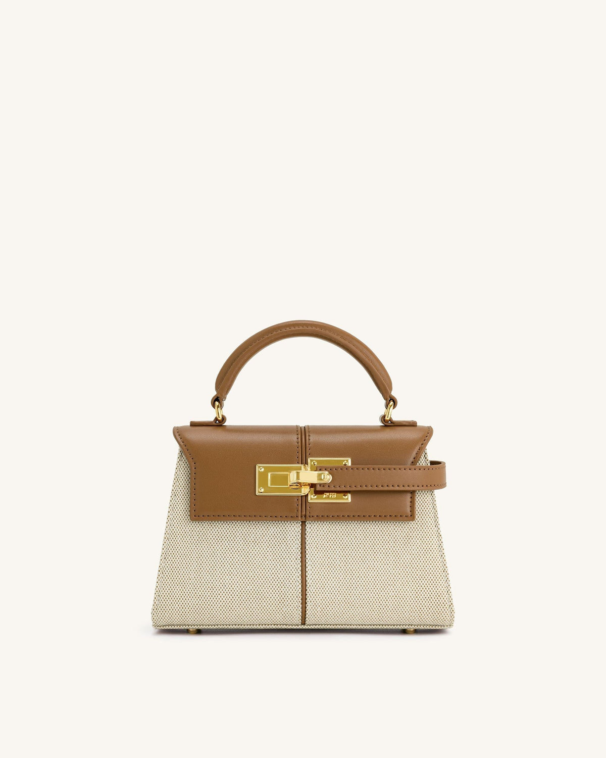 Bolso con asa superior - Marrón de lona