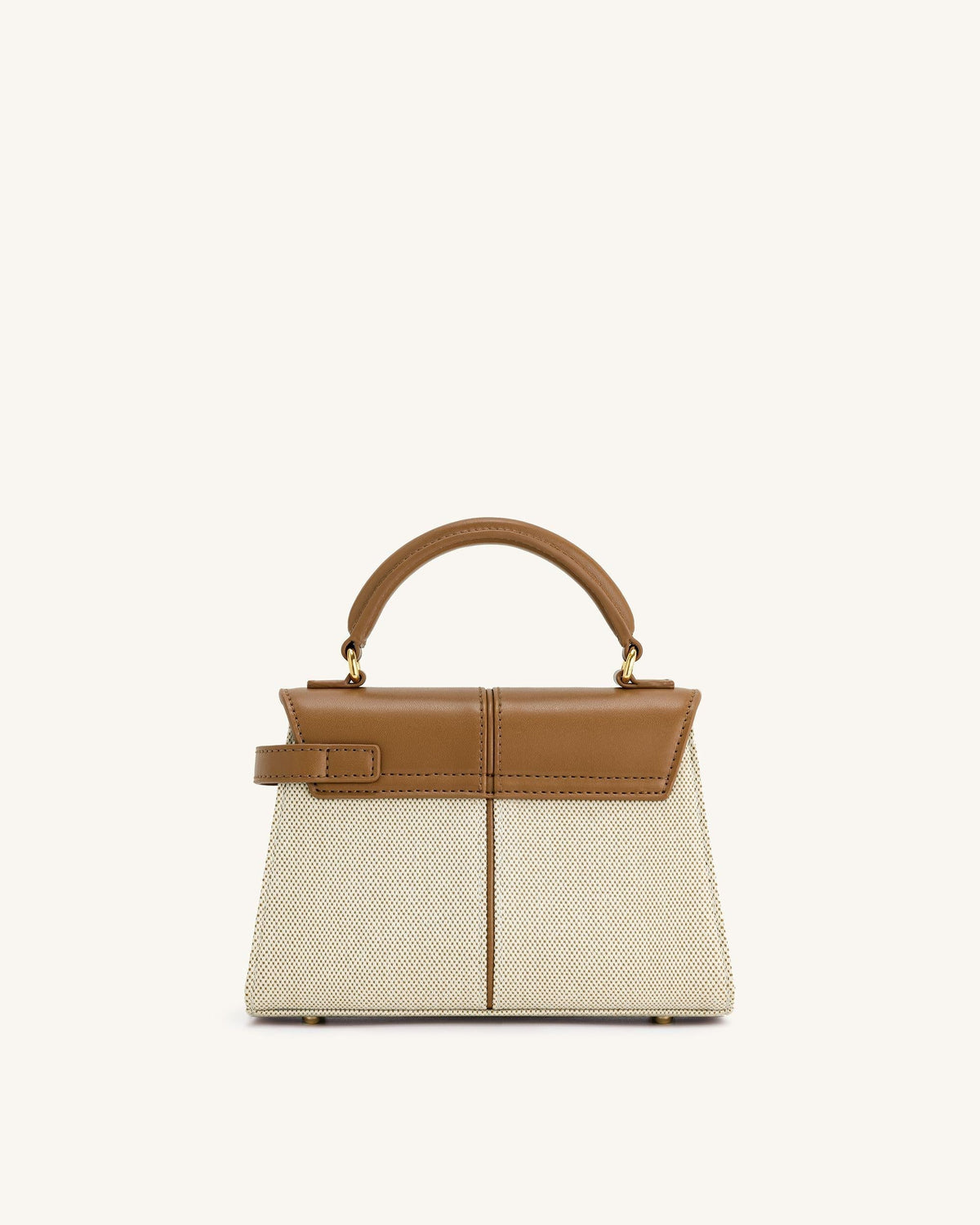 Bolso con asa superior - Marrón de lona