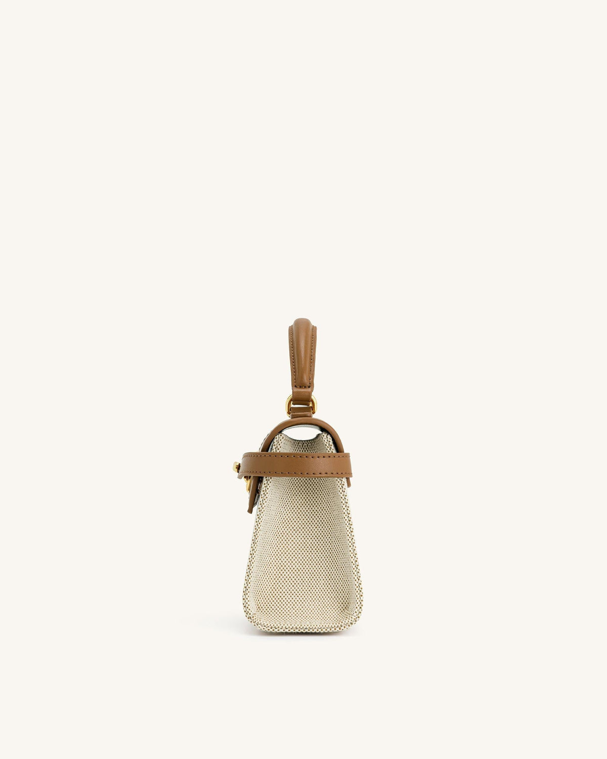Bolso con asa superior - Marrón de lona