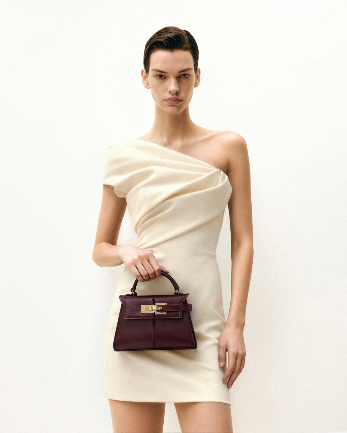 Bolso con asa superior - Burdeos oscuro