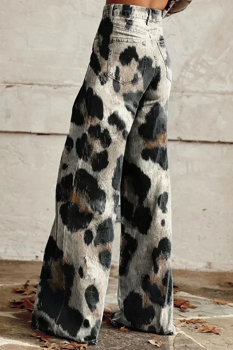 Jeans Anchos Florales Bohemios