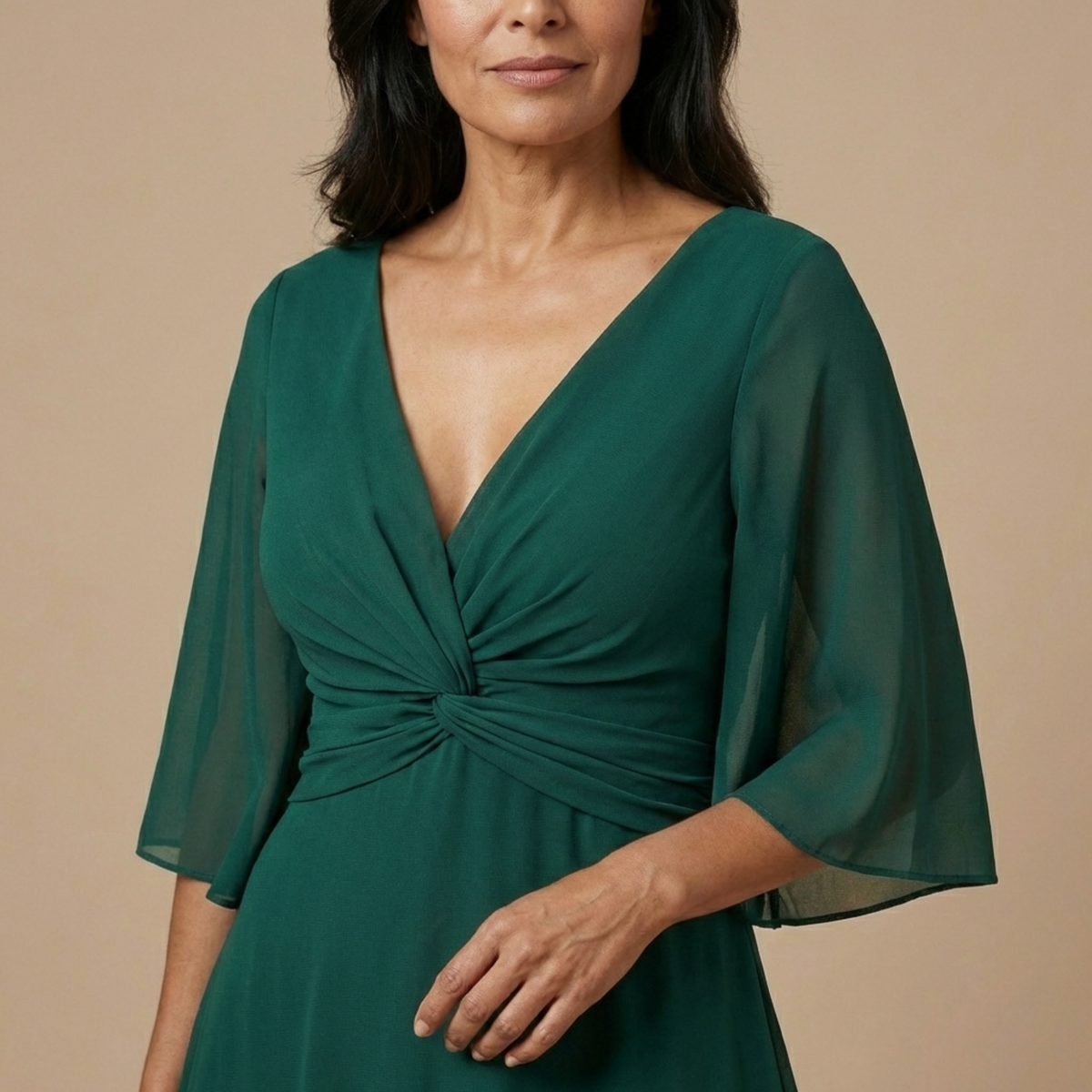 Vestido Tarsila · De chiffon con escote en V