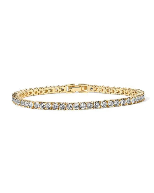 Pulsera Tennis Dorada con Cristales Brillantes