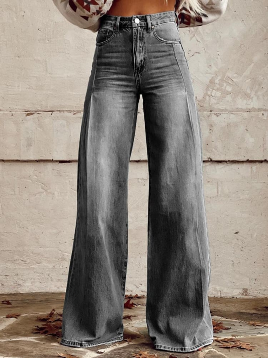 Jeans Anchos Florales Bohemios