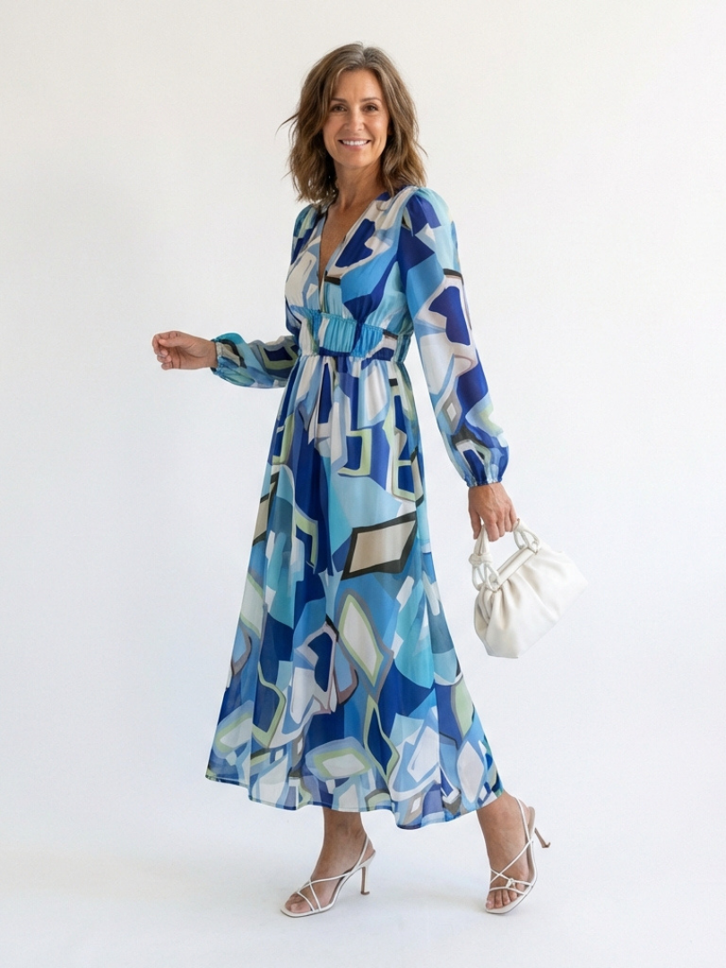Althea - Vestido largo floral de manga larga