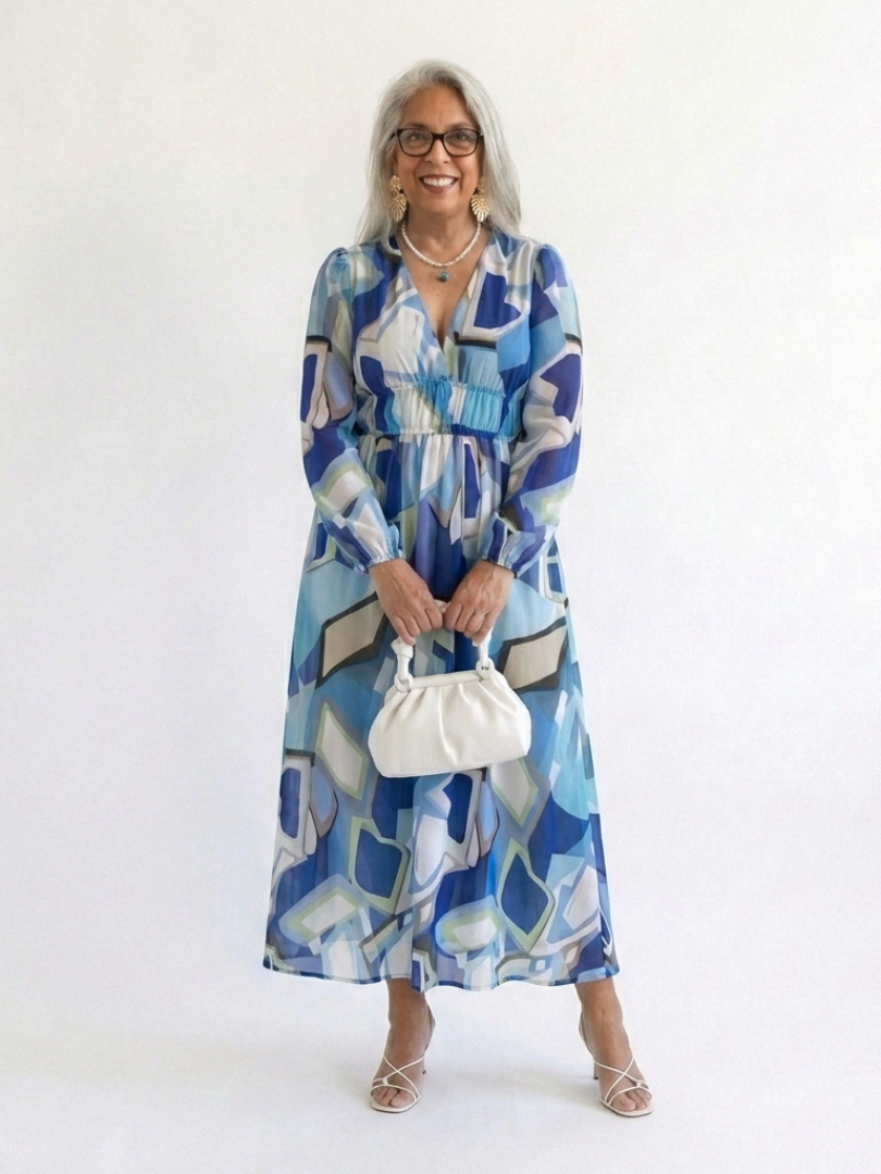 Althea - Vestido largo floral de manga larga