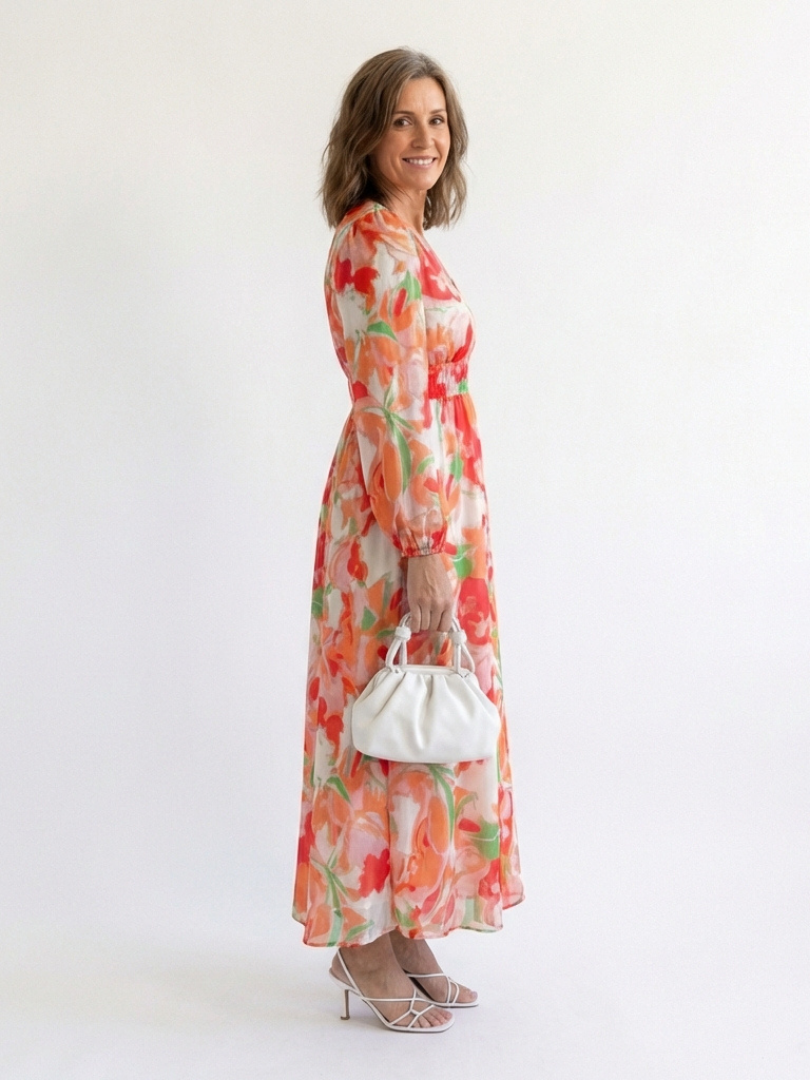 Althea - Vestido largo floral de manga larga