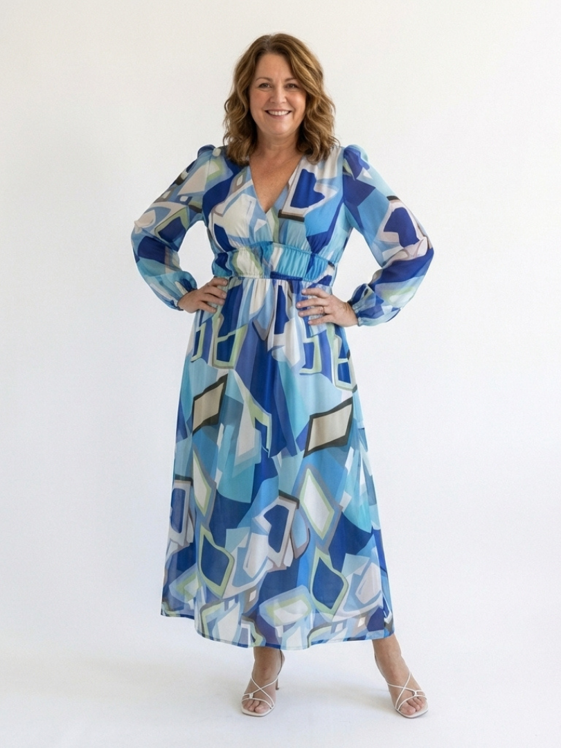 Althea - Vestido largo floral de manga larga