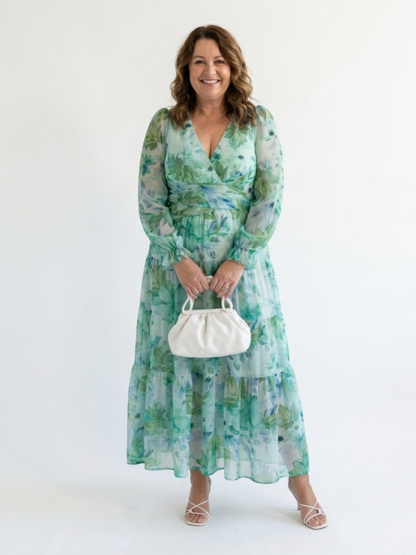 Althea - Vestido largo floral de manga larga