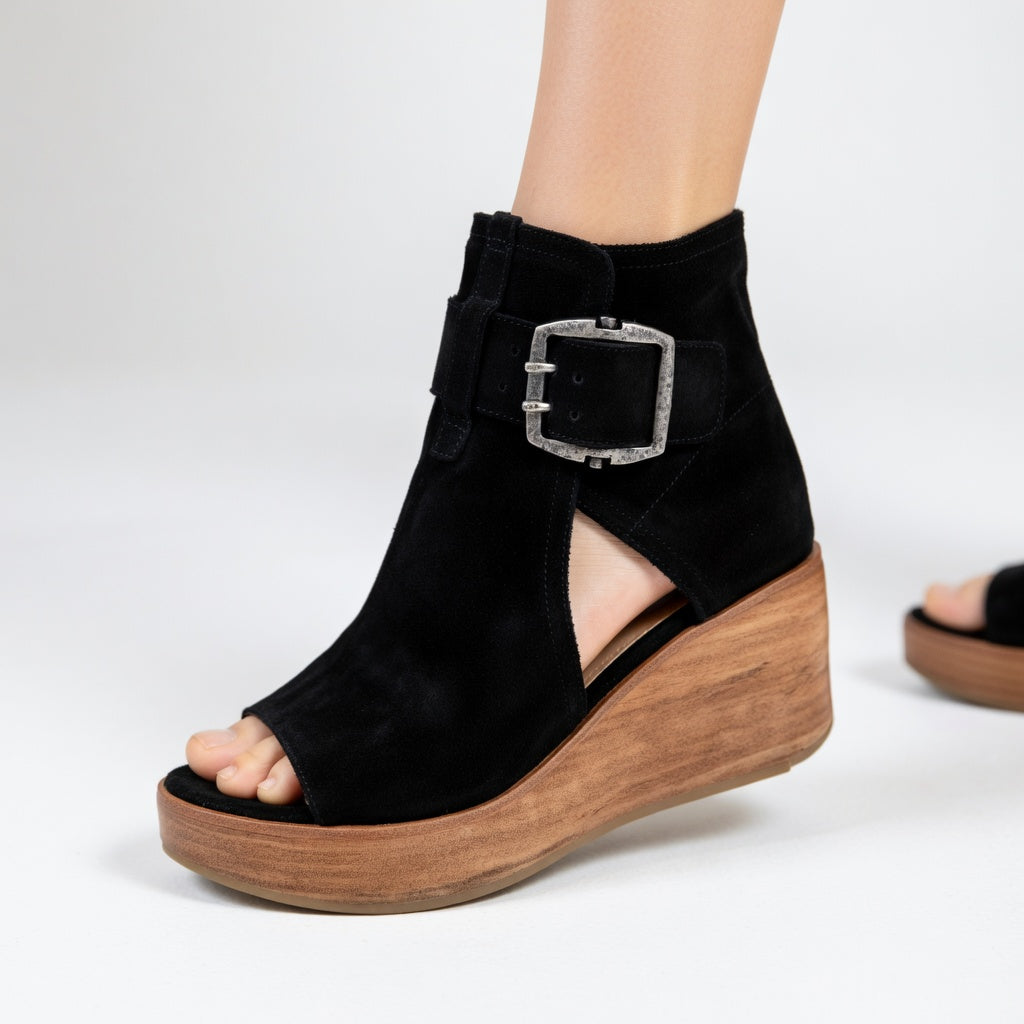 Botines de Cuña Abiertos Lila