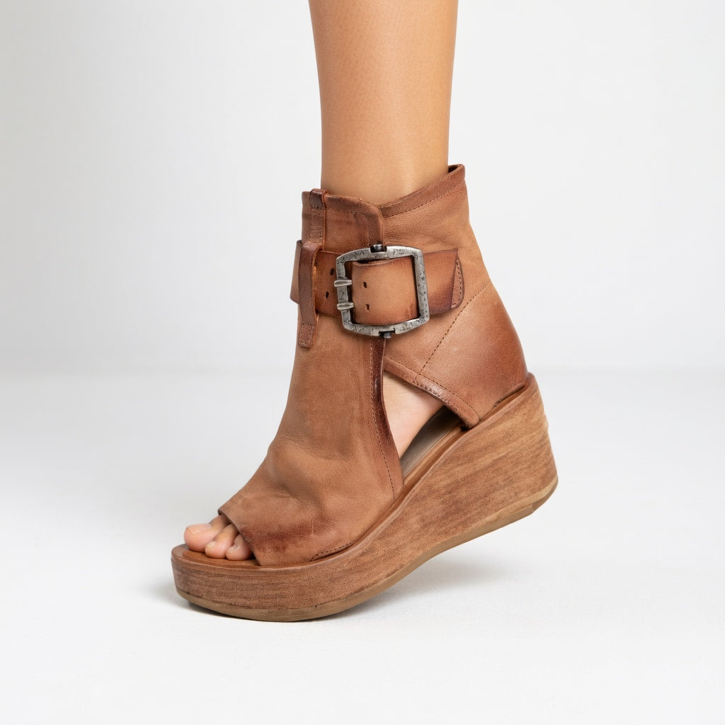 Botines de Cuña Abiertos Lila