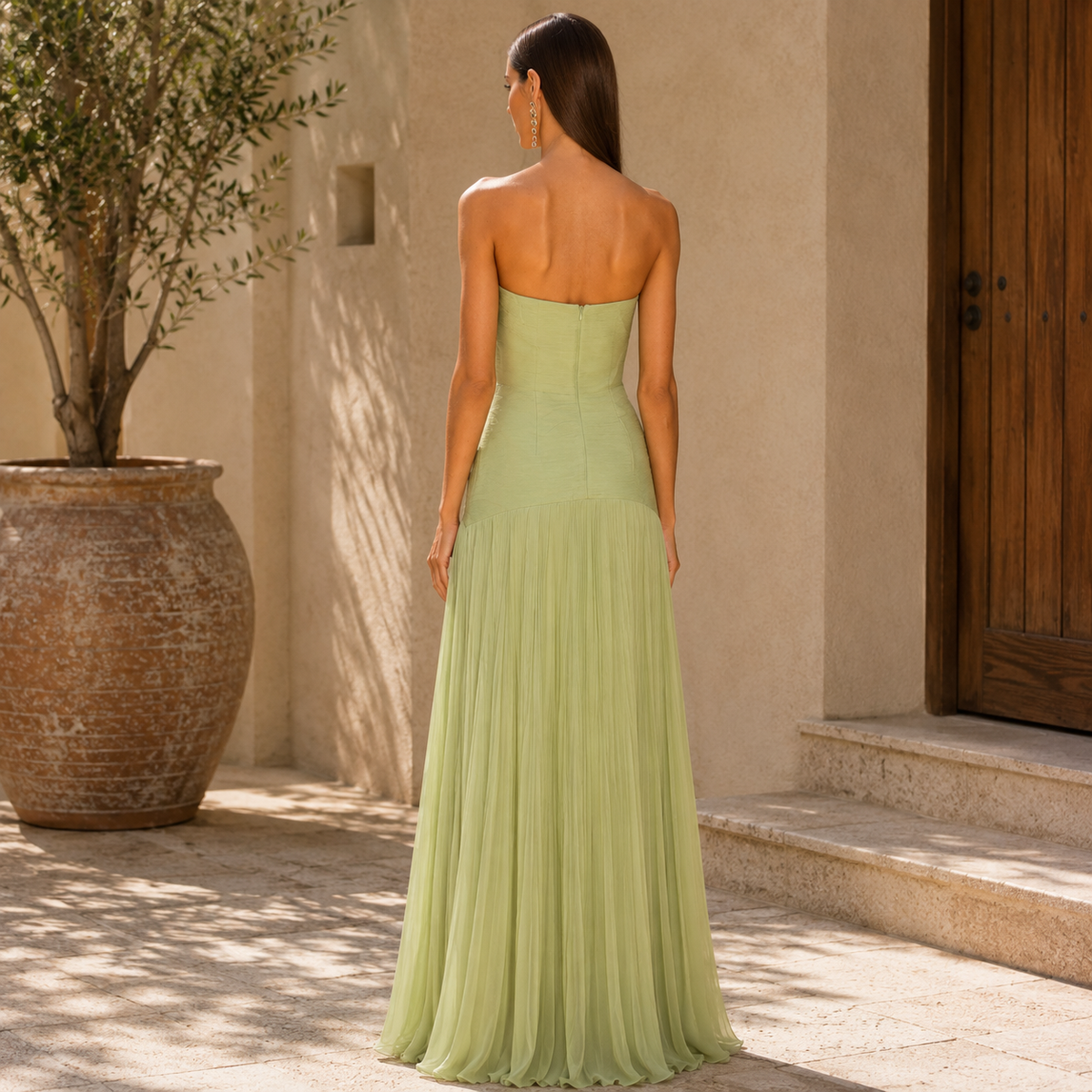 Vestido Olalla · Hombros descubiertos en tres colores