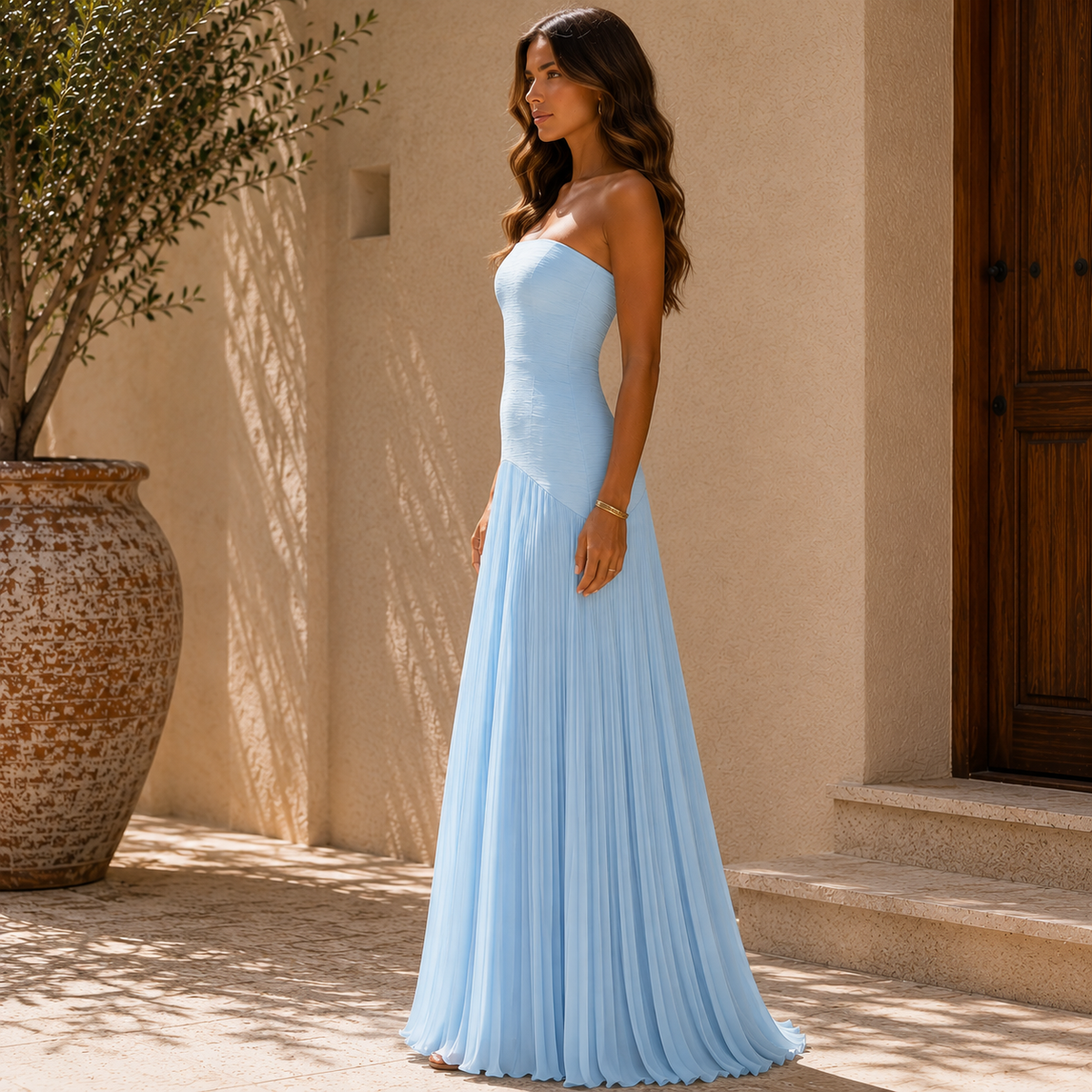 Vestido Olalla · Hombros descubiertos en tres colores