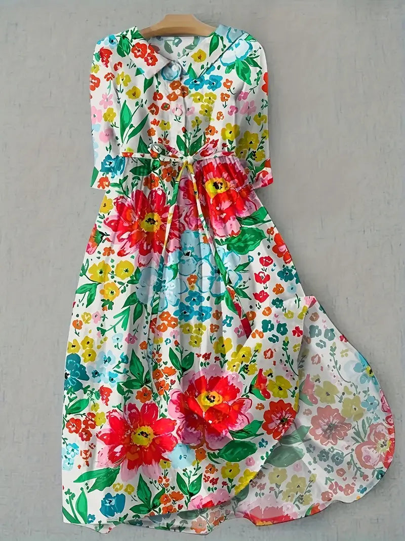 Carlota | Vestido floral vivo y colorido