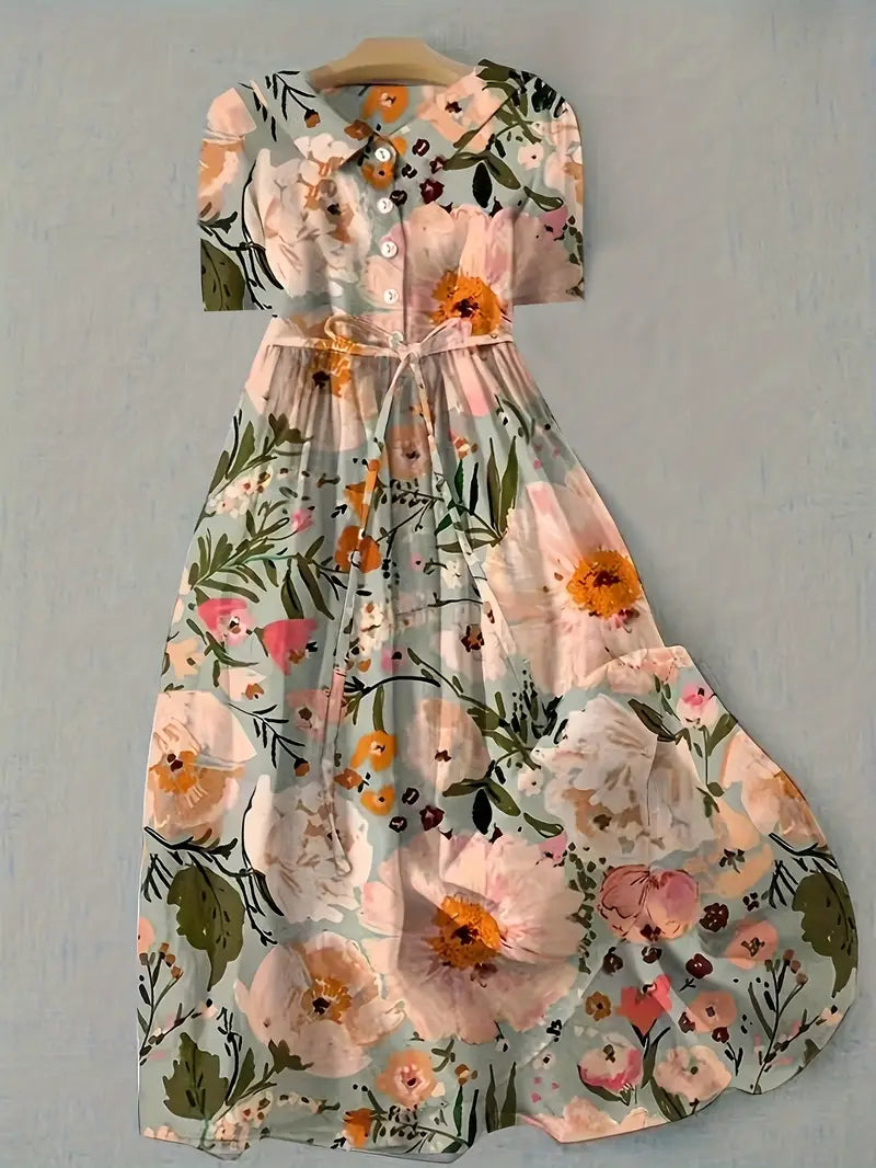 Aurelia | Vestido floral de verano en tonos cálidos