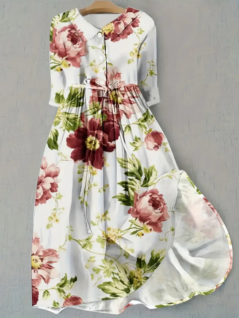 Margarita | Vestido floral elegante de efecto statement