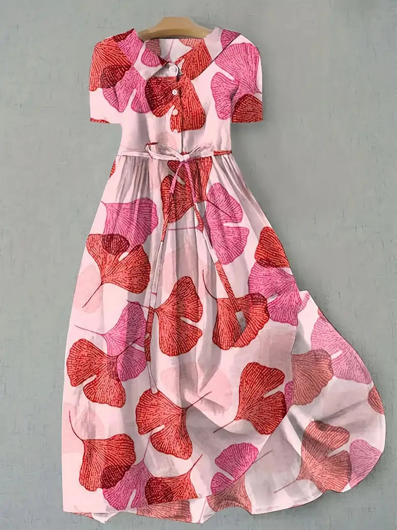 Camila | Vestido rosa empolvado con flores