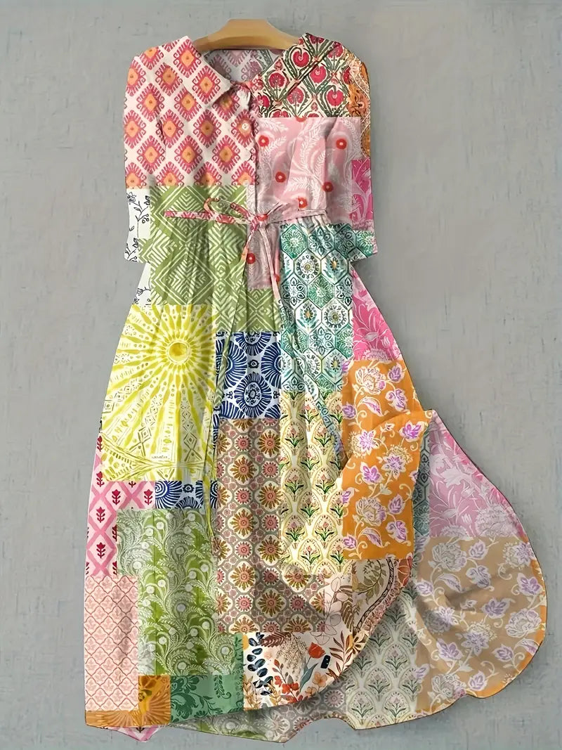 Julia | Vestido patchwork artístico