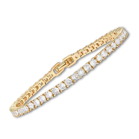 Pulsera Tennis Dorada de Moissanita