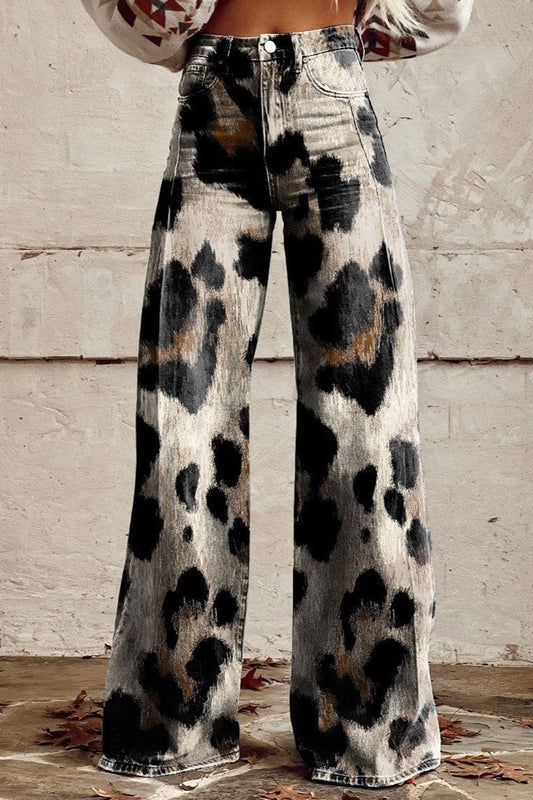 Jeans Anchos Florales Bohemios