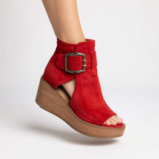 Botines de Cuña Abiertos Lila