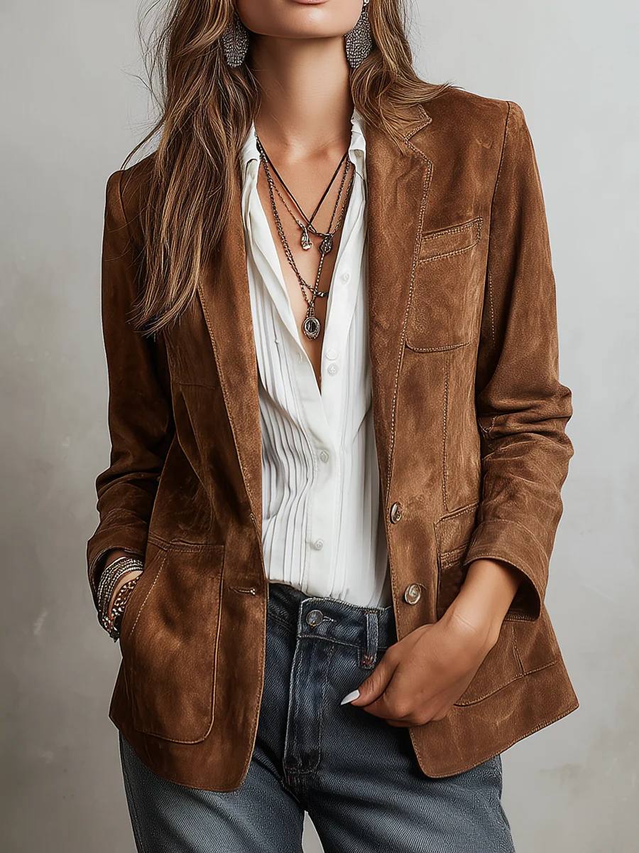 Blazer Vintage de Mujer Marrón