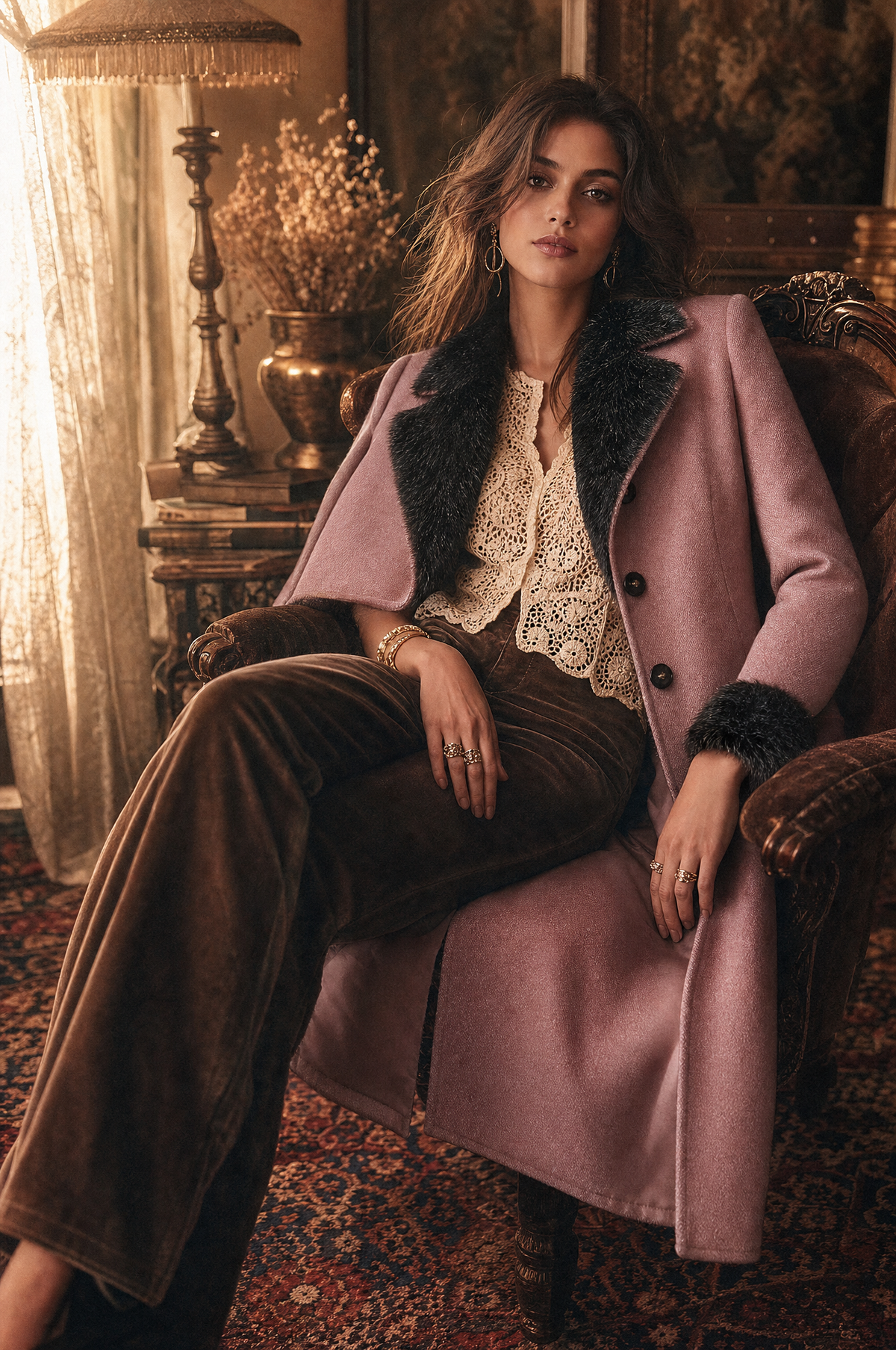 Abrigo Midi Vintage de Lana