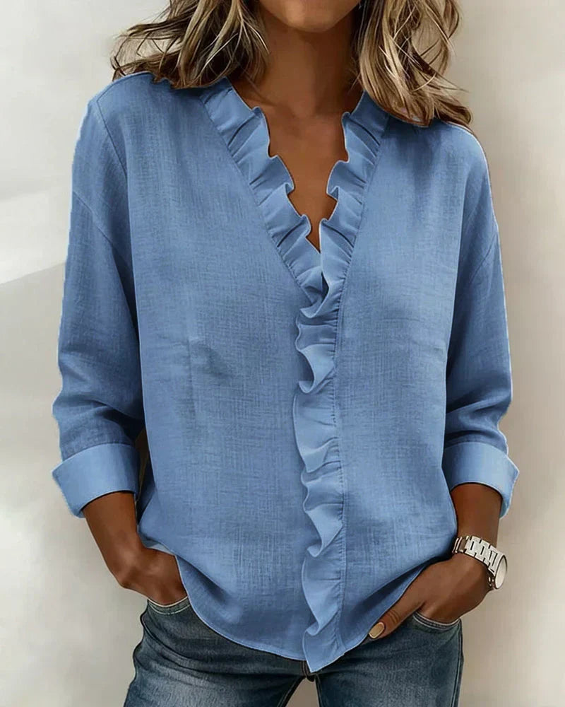 Maria · Blusa con volantes y cuello