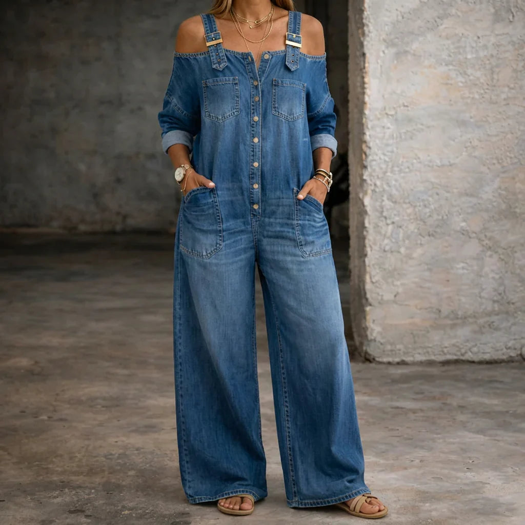 Sophia | Mono Denim con Hombros Descubiertos