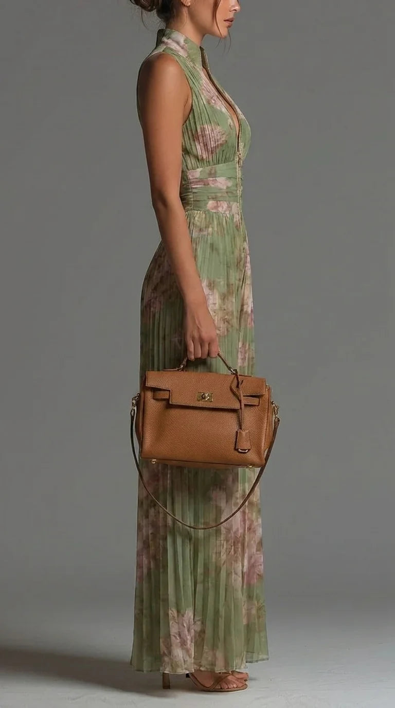 Inés | Mono plisado de gasa floral