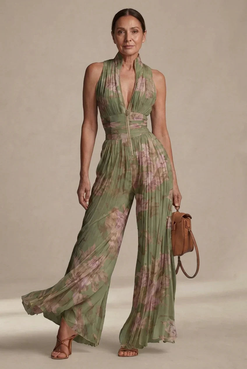 Inés | Mono plisado de gasa floral