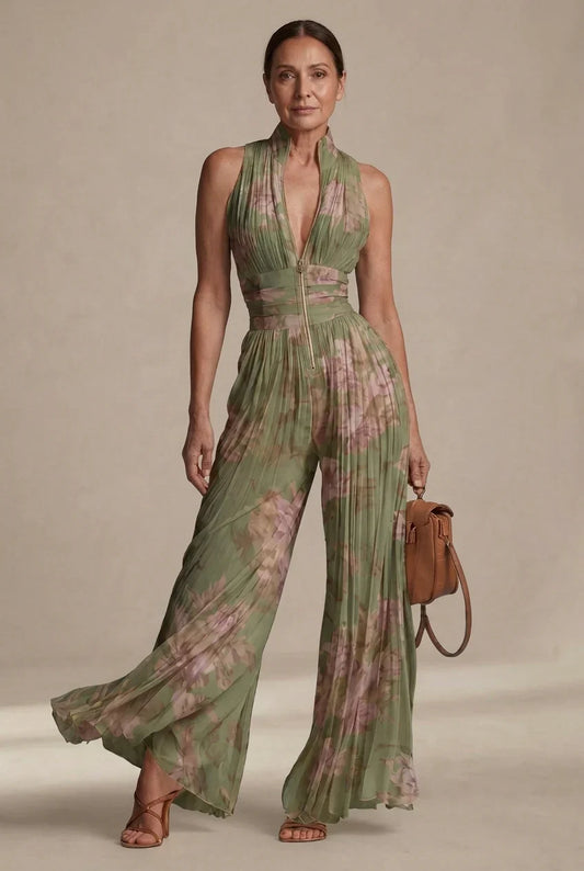 Inés | Mono plisado de gasa floral