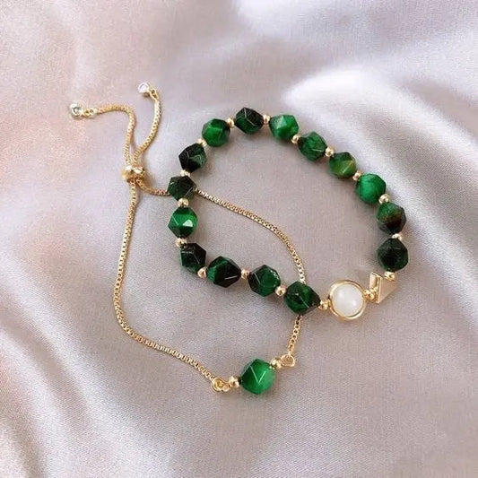 Set de Pulseras Elegantes con Piedras Verdes