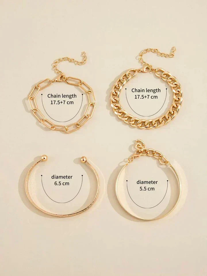 Set de Pulseras Doradas Modernas
