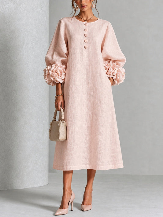 Vestido midi Annabelle de pétalos