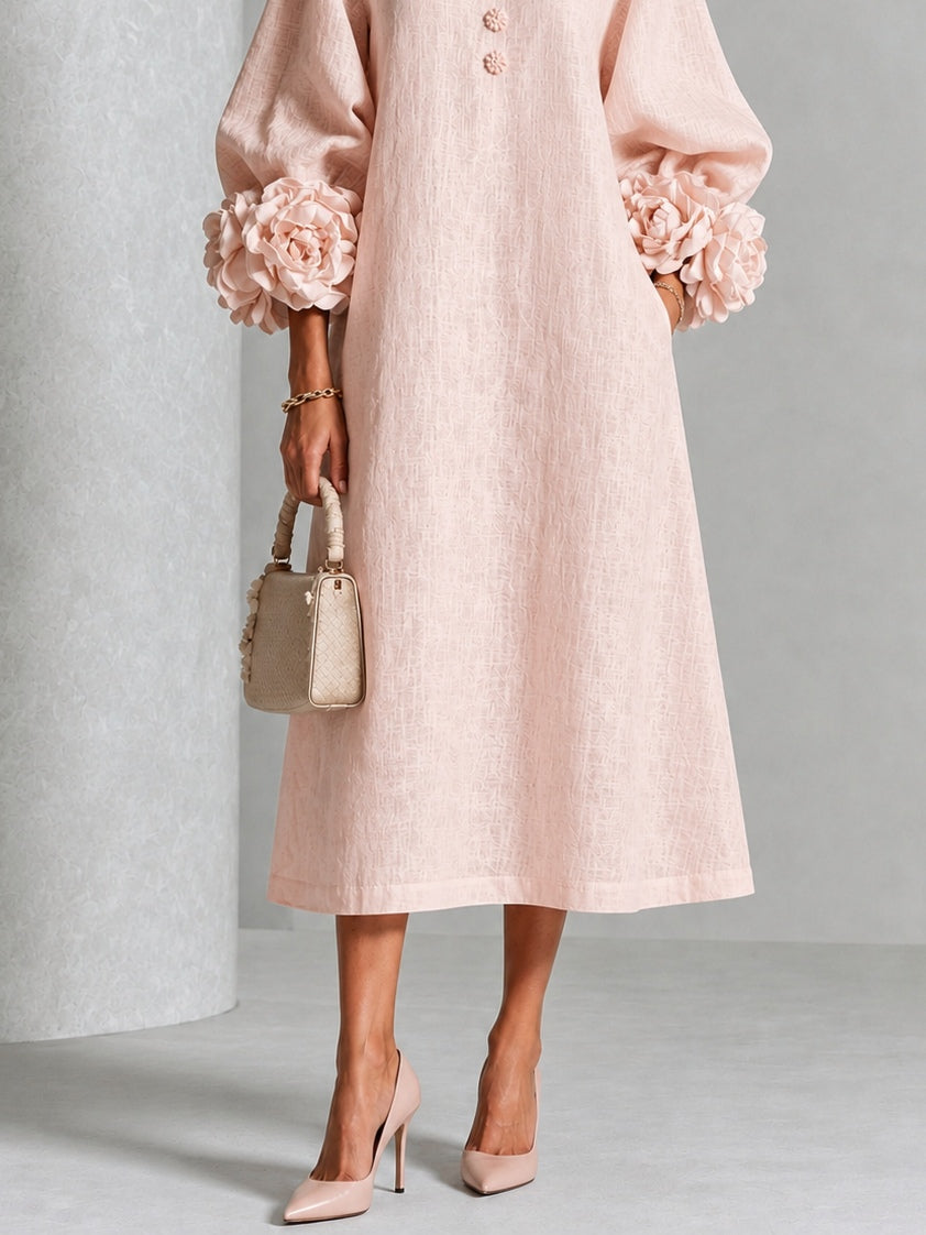 Vestido midi Annabelle de pétalos