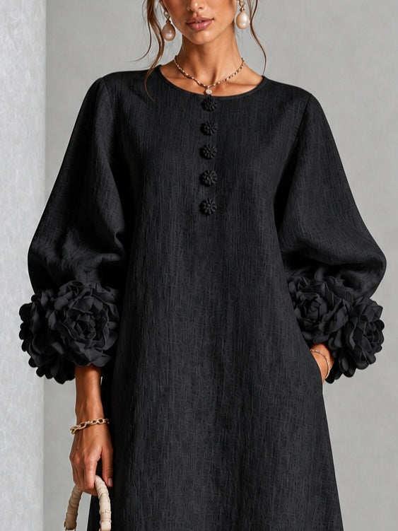 Vestido midi Clarice de pétalos