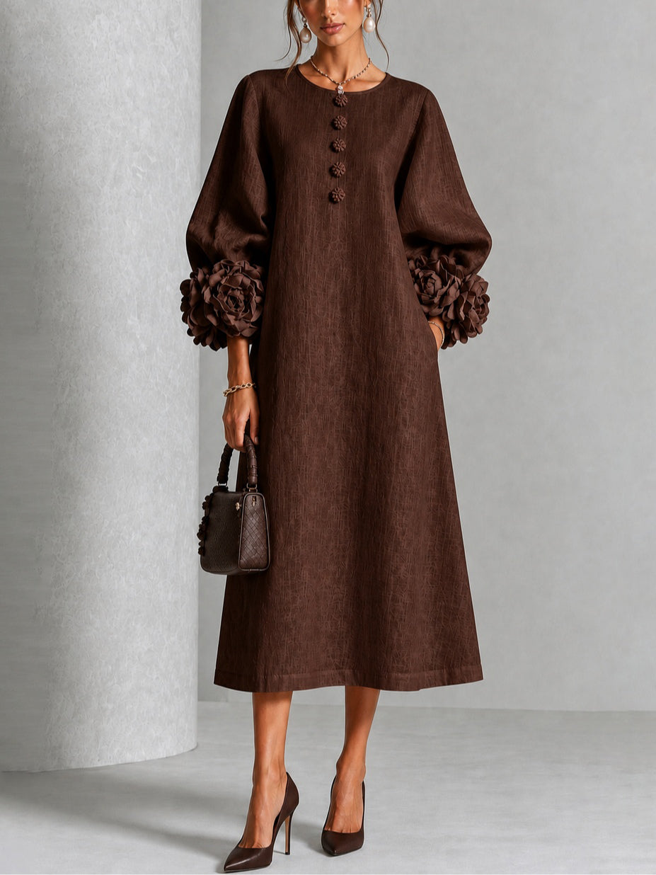 Vestido midi Edwina de pétalos