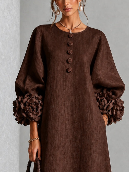 Vestido midi Edwina de pétalos