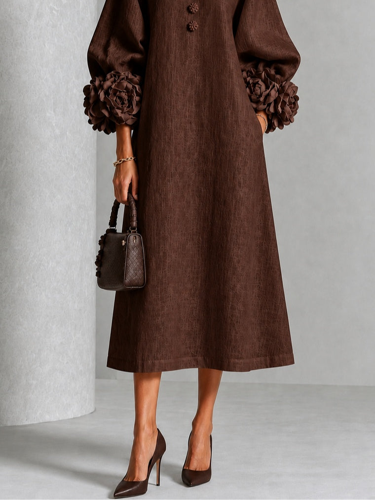 Vestido midi Edwina de pétalos