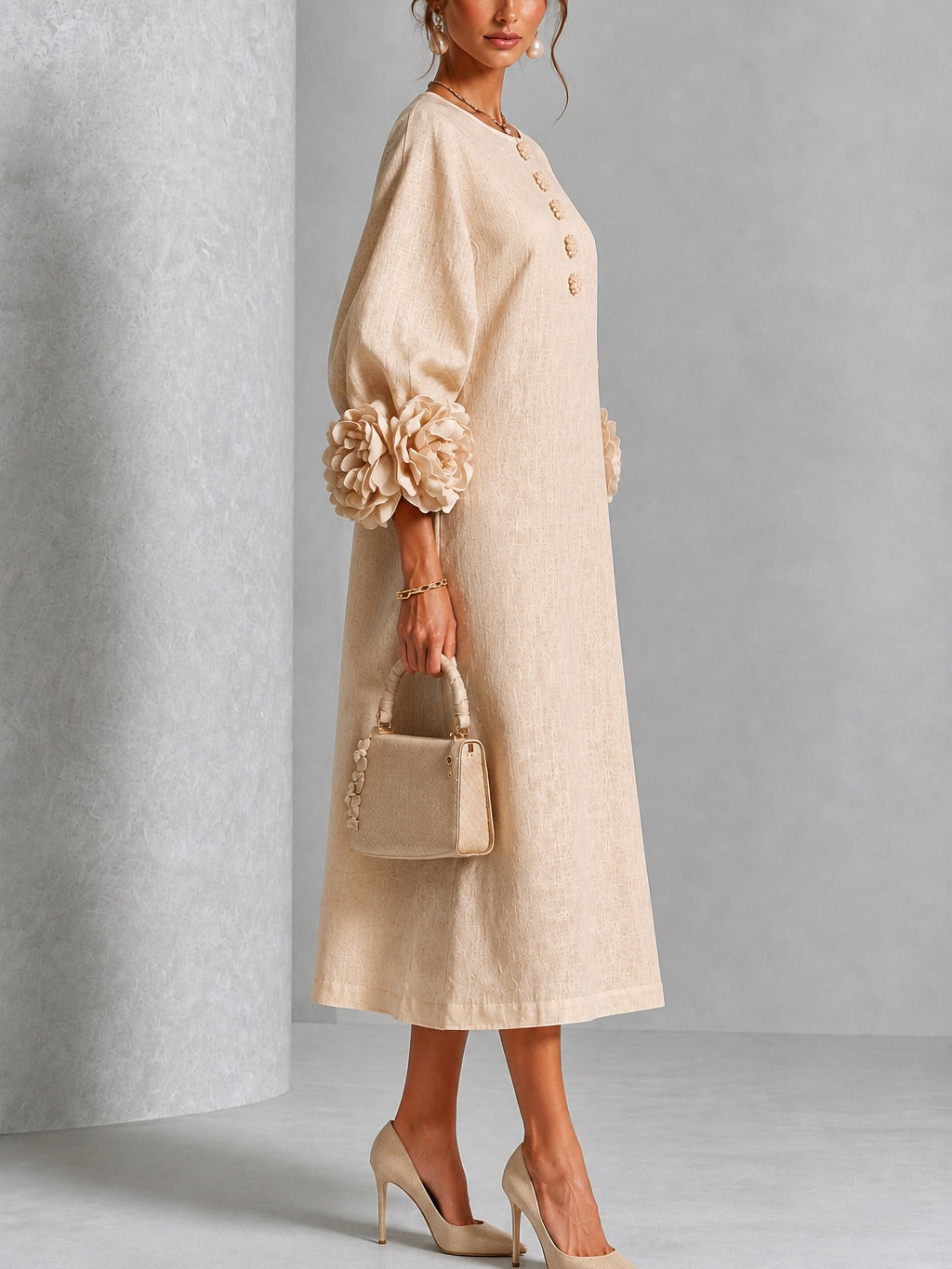 Vestido midi Hazel de pétalos