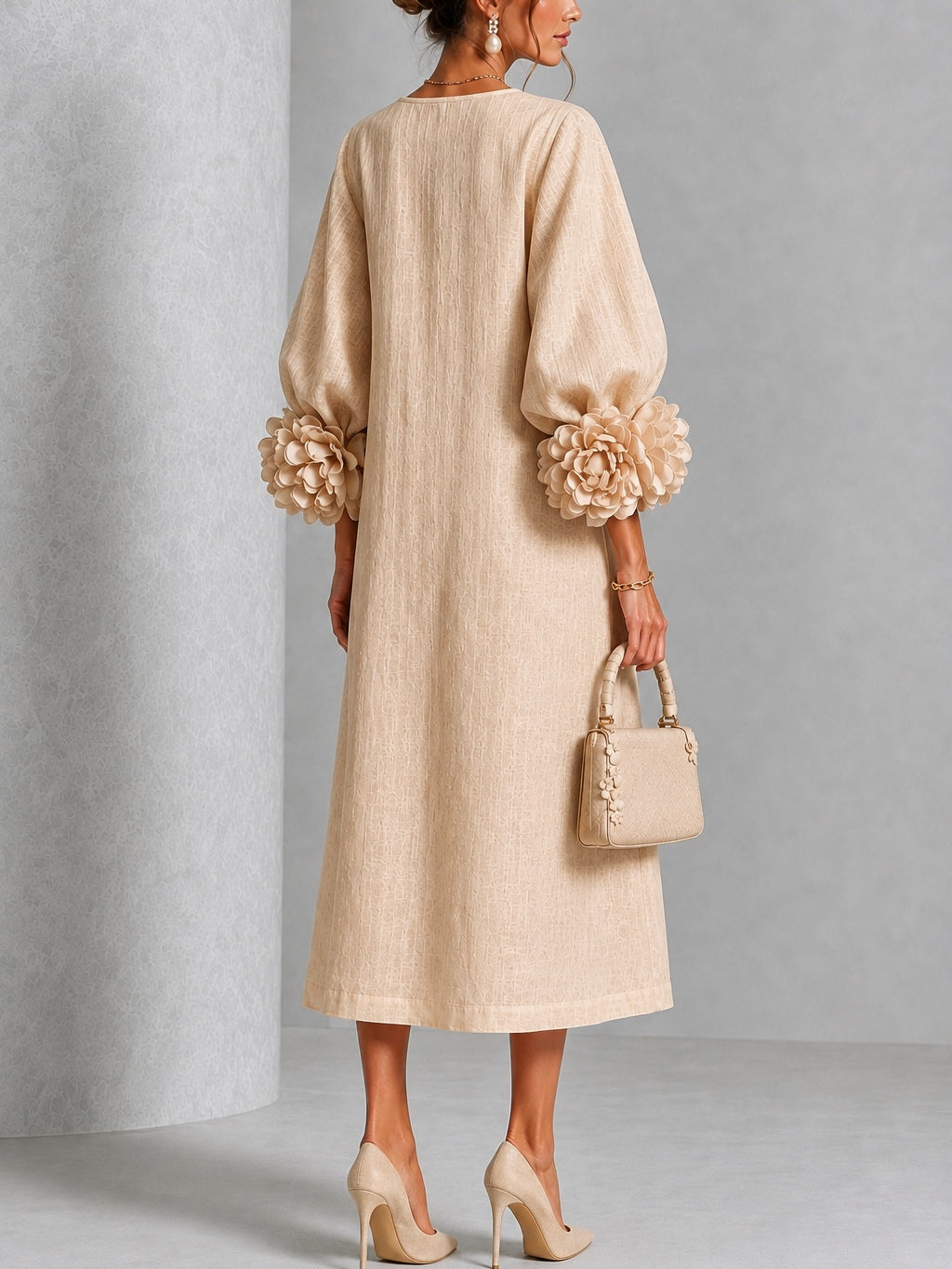 Vestido midi Hazel de pétalos