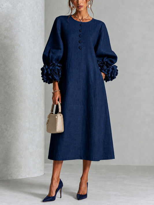 Vestido midi Isobel de pétalos