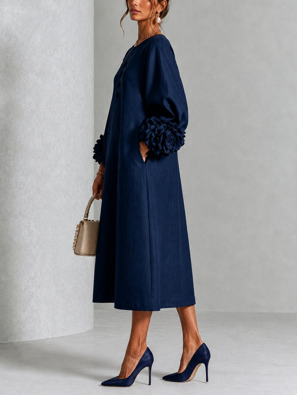 Vestido midi Isobel de pétalos