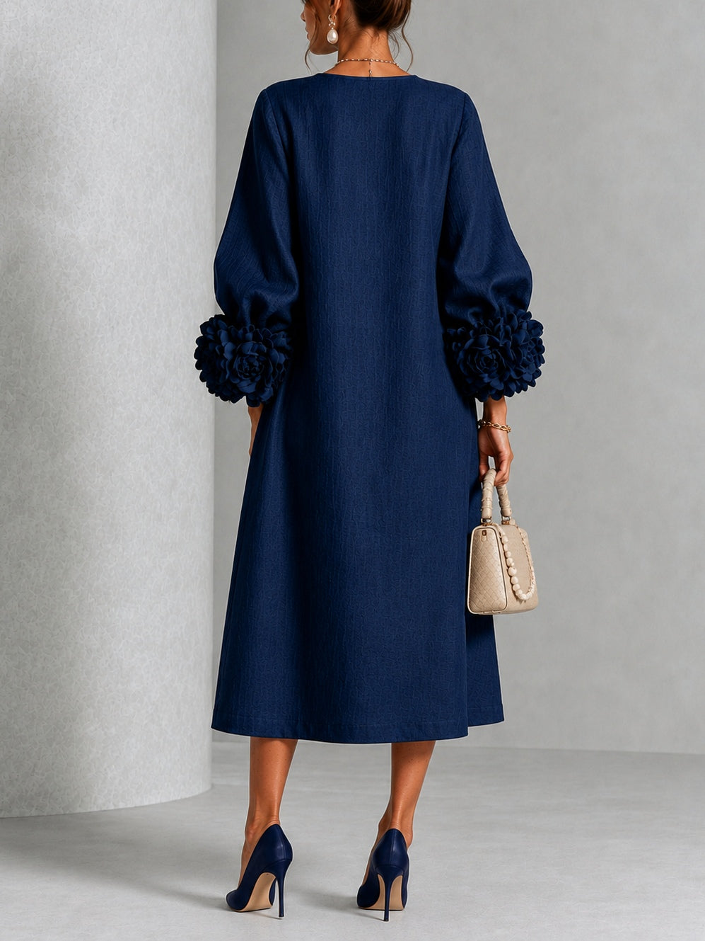 Vestido midi Isobel de pétalos