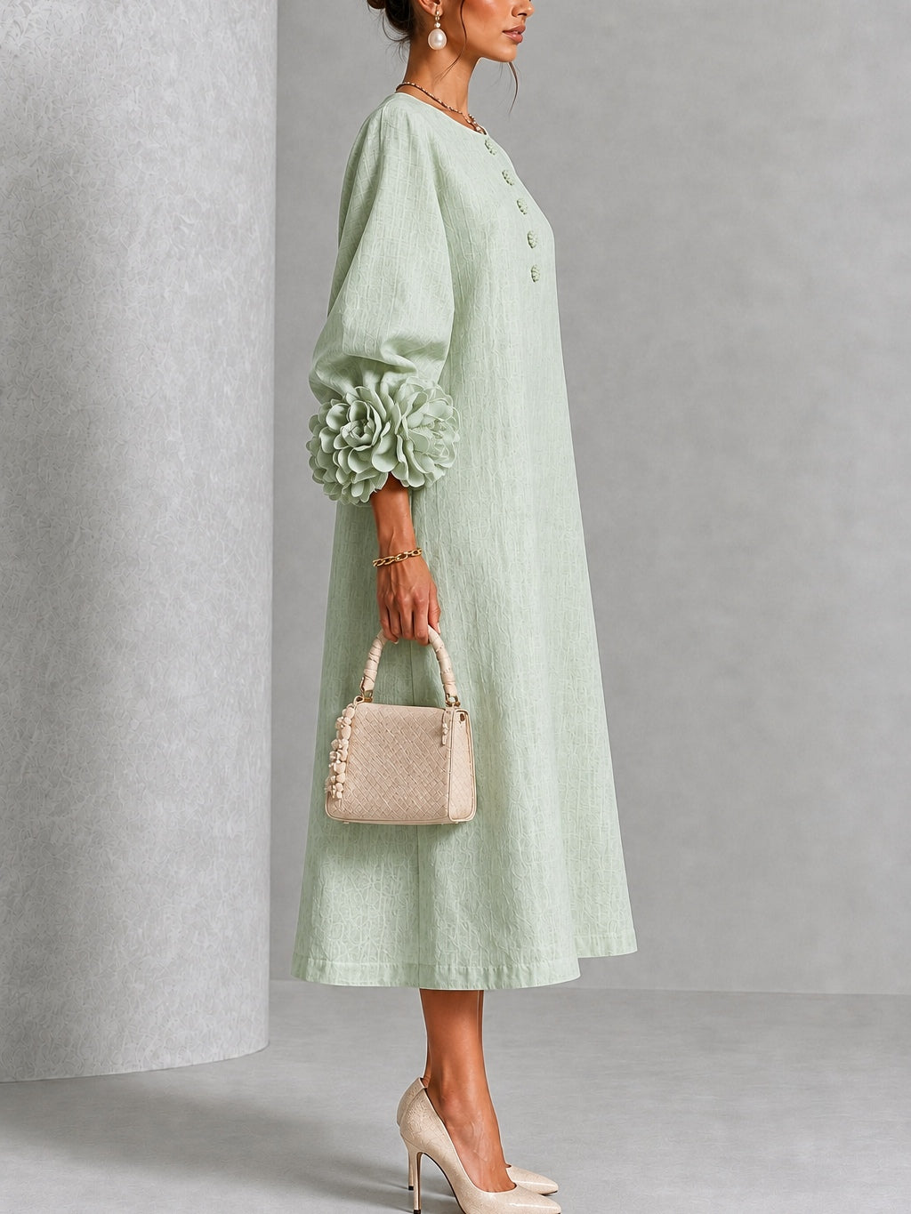 Vestido midi Juniper de pétalos